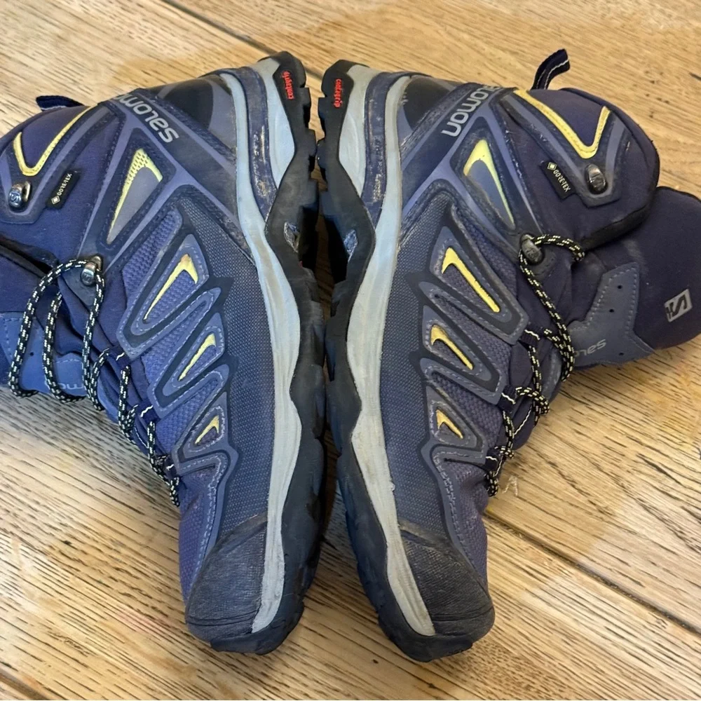 Salomon X Ultra 3 Mid Top‎ GTX Womens 9 Blue Hiking Boots 398691 READ